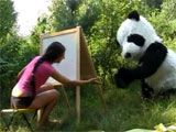 Follada en el bosque por un salvaje oso panda